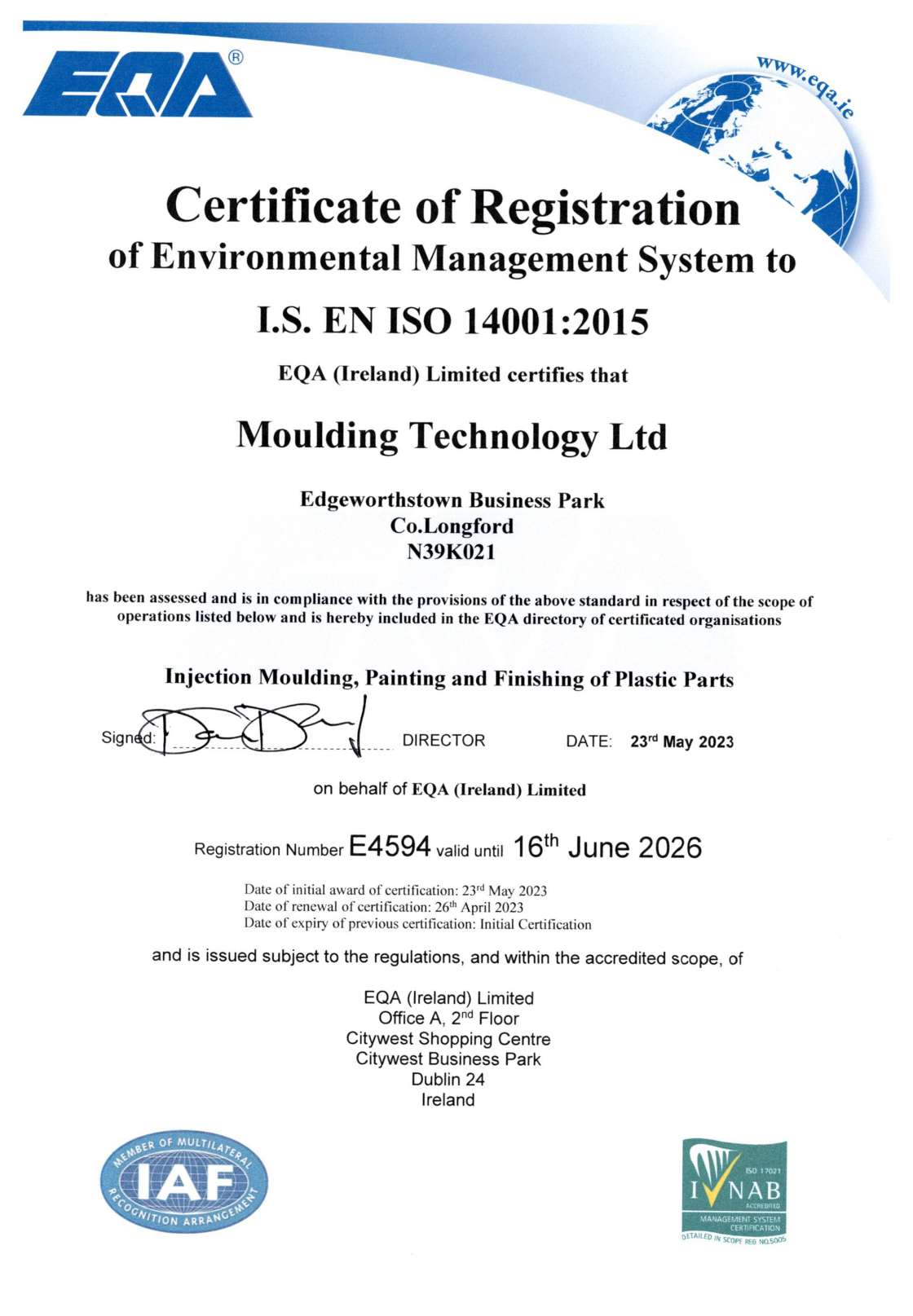 I.S. EN ISO 14001:2015